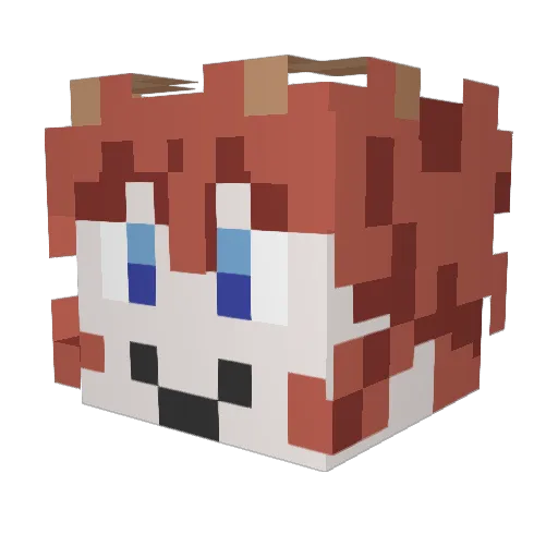 Mrcirl Minecraft avatar head, 3D render