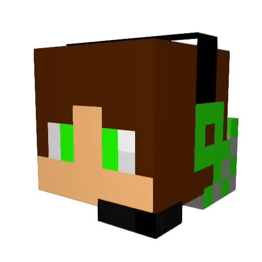 Mrderpies Minecraft avatar head, 3D render
