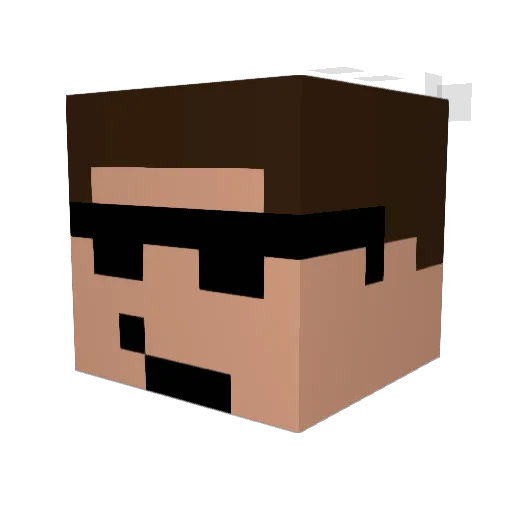 Mrdocteur Minecraft avatar head, 3D render