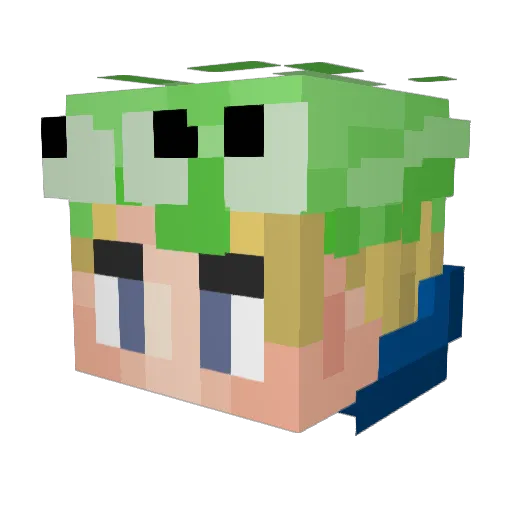 Mreny Minecraft avatar head, 3D render