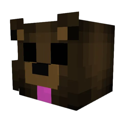 Mrevdog Minecraft avatar head, 3D render