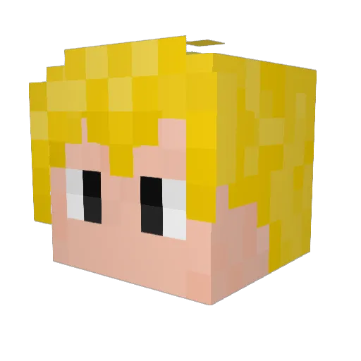 Mrexio Minecraft avatar head, 3D render