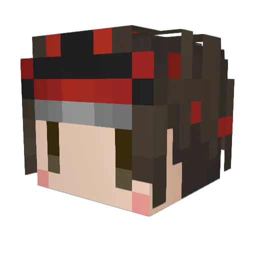 Mricchan Minecraft avatar head, 3D render