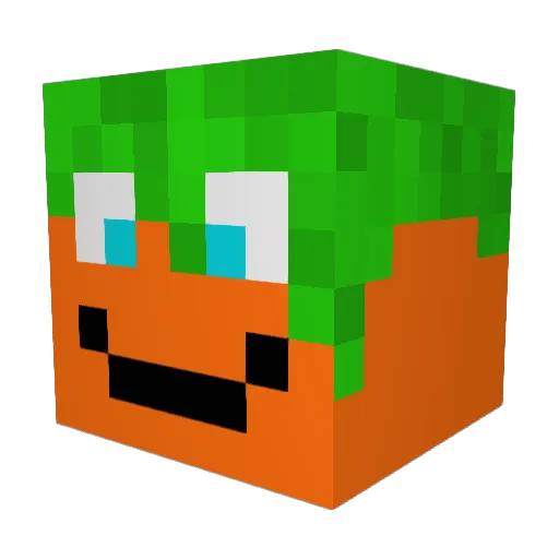 MrkevLP Minecraft avatar head, 3D render