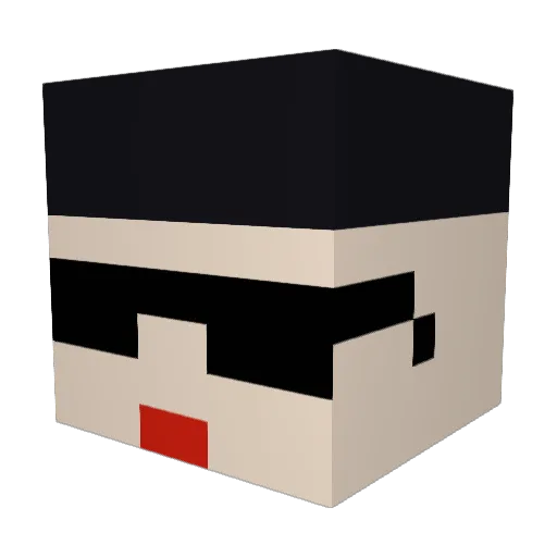Mrkraft Minecraft avatar head, 3D render