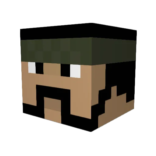 Mrkwrdglb Minecraft avatar head, 3D render