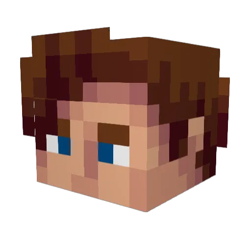 Mrlisto Minecraft avatar head, 3D render
