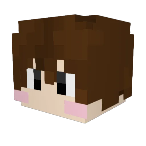 Mrllin Minecraft avatar head, 3D render