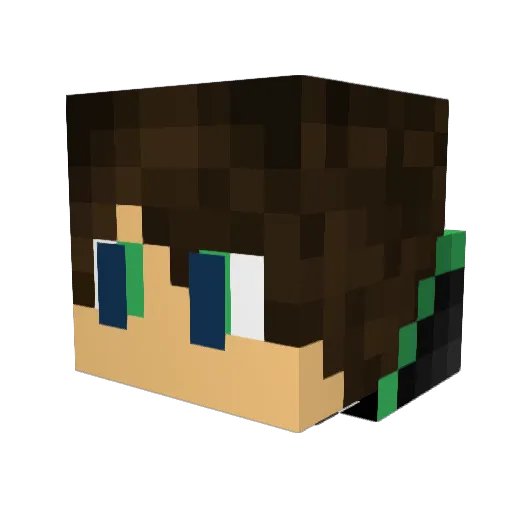 Mrlxe Minecraft avatar head, 3D render