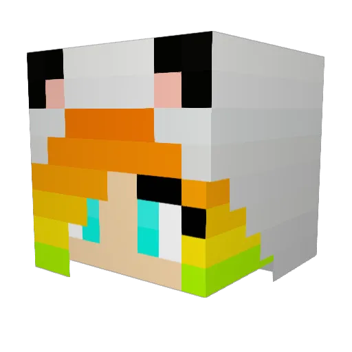 Mrocxx Minecraft avatar head, 3D render