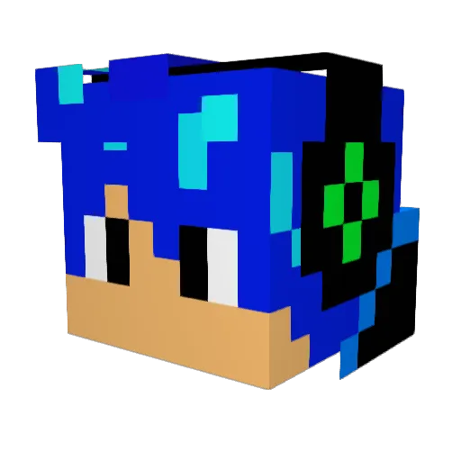 Mroczny8 Minecraft avatar head, 3D render