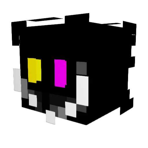 Mrow258 Minecraft avatar head, 3D render