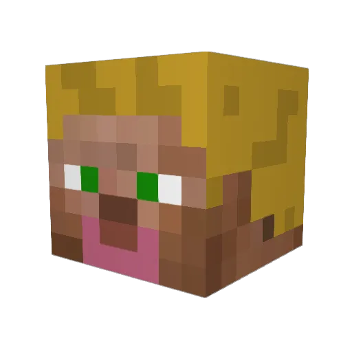 Mrrrdc Minecraft avatar head, 3D render