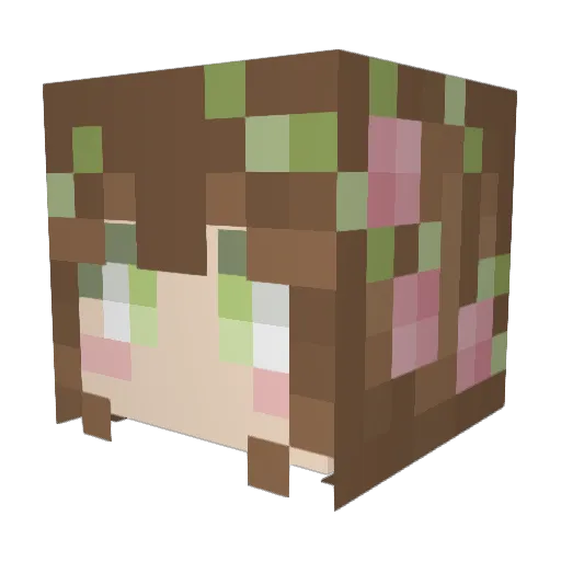 MrsBean123 Minecraft avatar head, 3D render