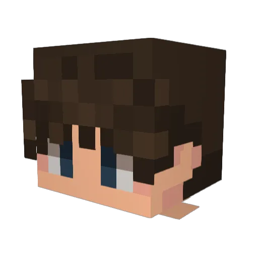 MrsBreast Minecraft avatar head, 3D render