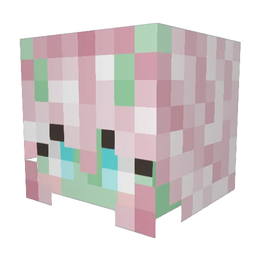 MrsButtersRocks Minecraft avatar head, 3D render