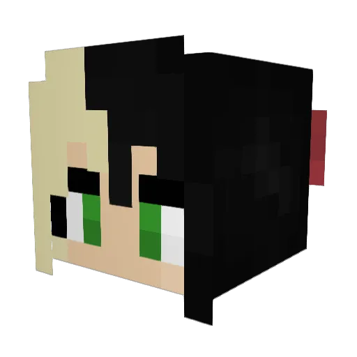 MrsCJ Minecraft avatar head, 3D render