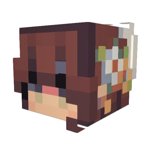 MrsCat08 Minecraft avatar head, 3D render