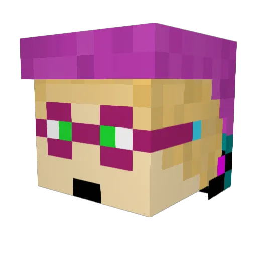 MrsCow10 Minecraft avatar head, 3D render
