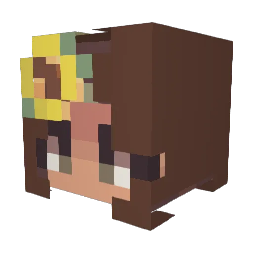 MrsDutch Minecraft avatar head, 3D render