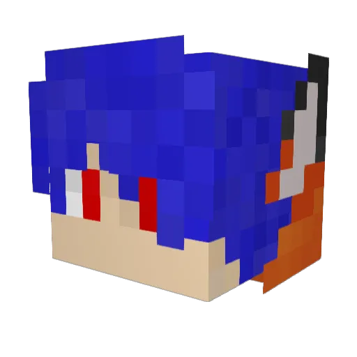 MrsFoxxy Minecraft avatar head, 3D render