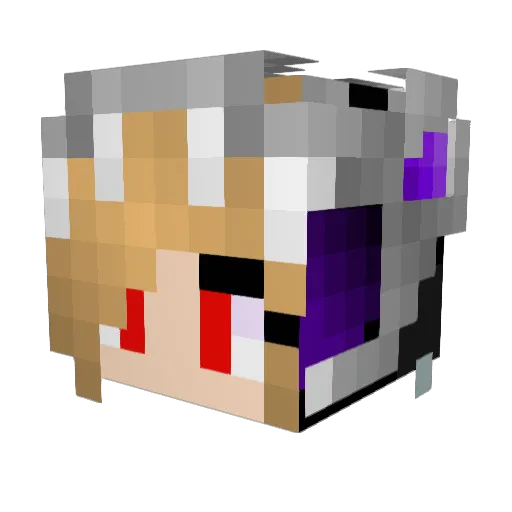 MrsGaming Minecraft avatar head, 3D render