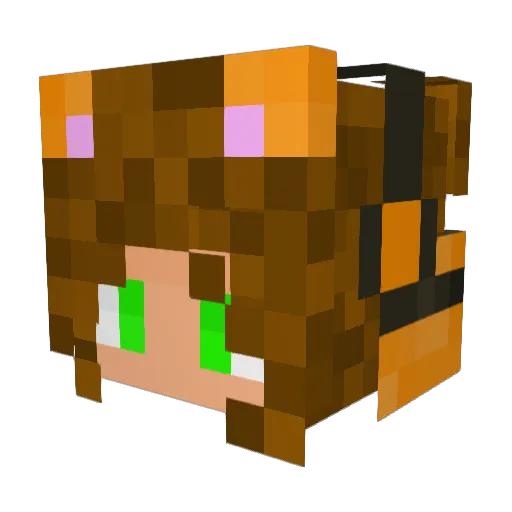 MrsHerbie Minecraft avatar head, 3D render