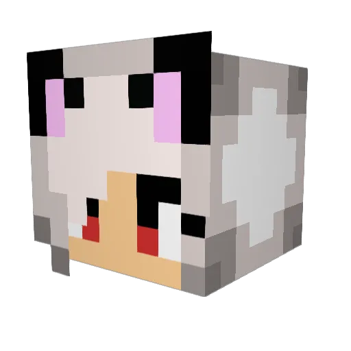 MrsKitsune Minecraft avatar head, 3D render