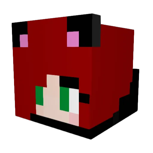 MrsLou Minecraft avatar head, 3D render