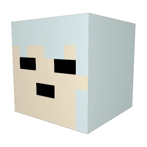 MrsMajors Minecraft avatar head, 3D render