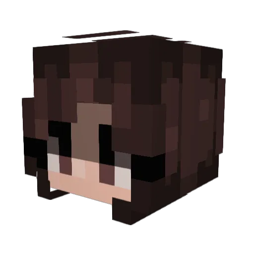 MrsMalibu Minecraft avatar head, 3D render