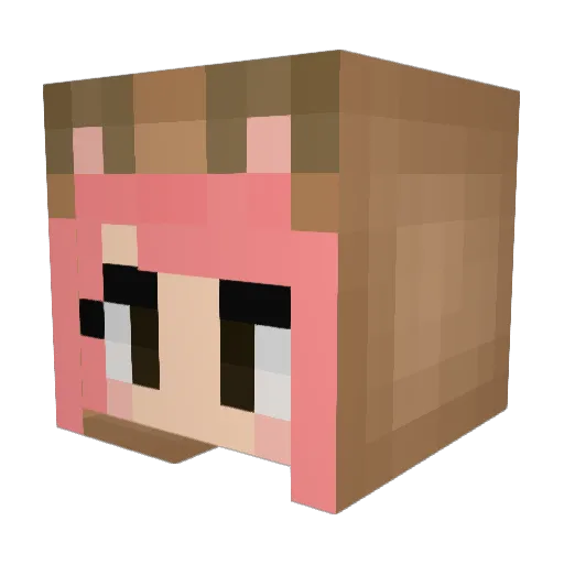 MrsMeadowW Minecraft avatar head, 3D render
