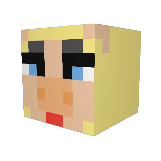 MrsP1ggY Minecraft avatar head, 3D render