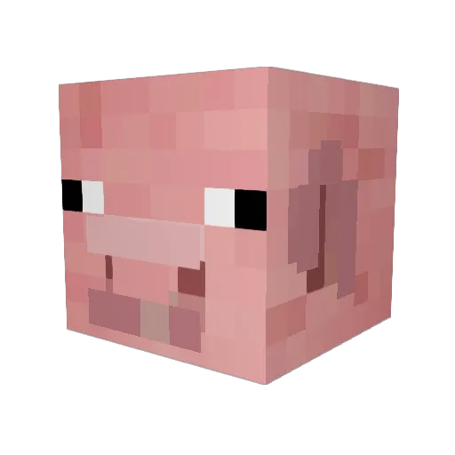 MrsPigggy Minecraft avatar head, 3D render