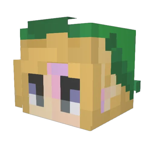 MrsThreeChalk Minecraft avatar head, 3D render