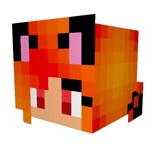 Mrs_Fire Minecraft avatar head, 3D render