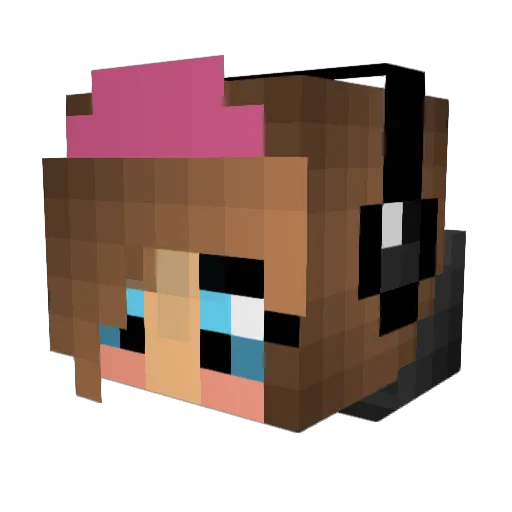 Mrs_Mermaid Minecraft avatar head, 3D render