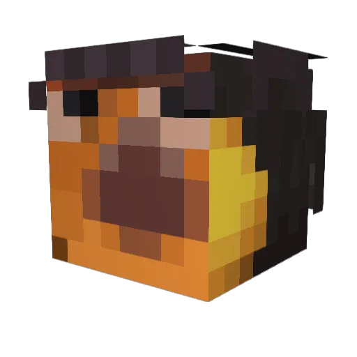 Mrunibro Minecraft avatar head, 3D render
