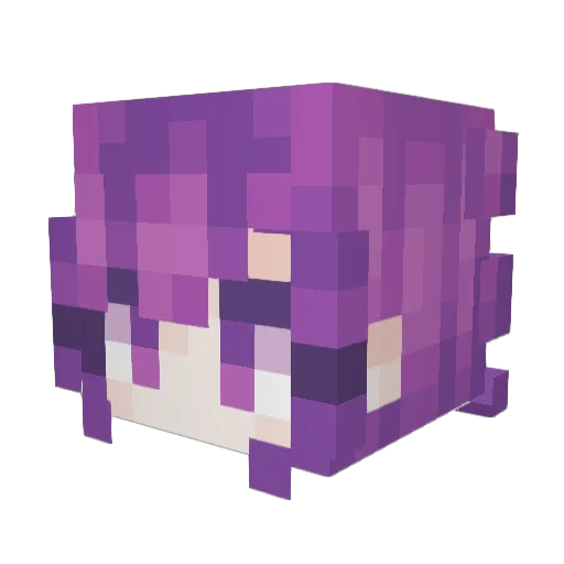Mrusia Minecraft avatar head, 3D render