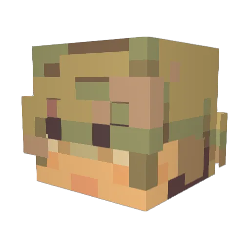 Mrveyo Minecraft avatar head, 3D render