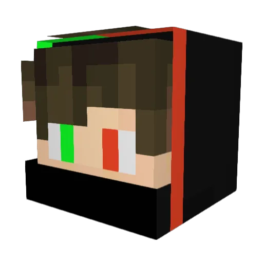 Mrx1gua Minecraft avatar head, 3D render