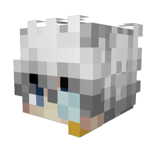Mrxku Minecraft avatar head, 3D render