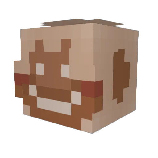 Mrxzada Minecraft avatar head, 3D render