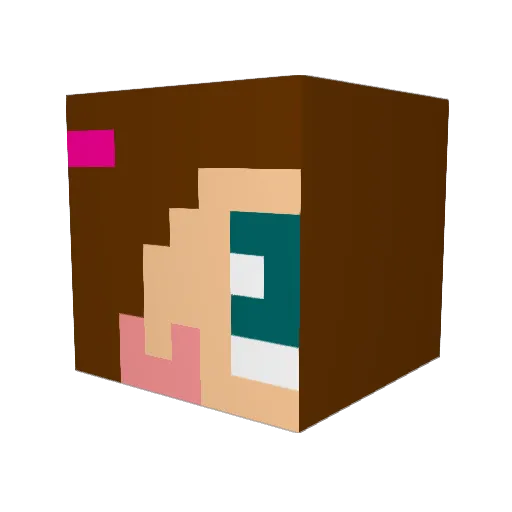 Mryrh Minecraft avatar head, 3D render