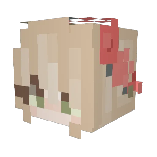 MsAlwar Minecraft avatar head, 3D render
