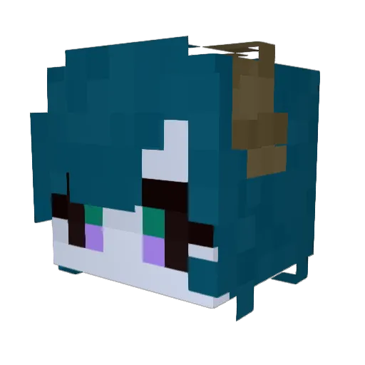MsAquaGoat Minecraft avatar head, 3D render