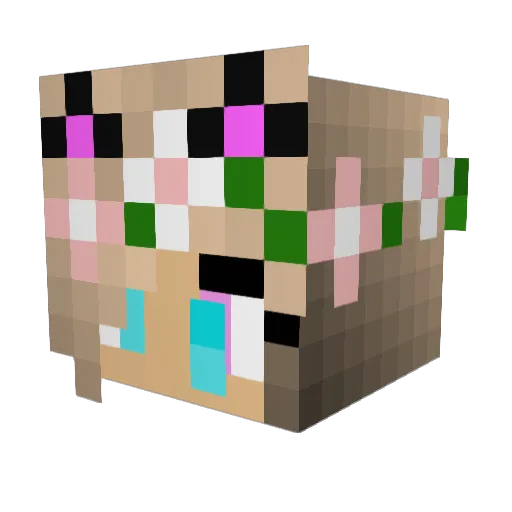 MsBluuEyedKitty Minecraft avatar head, 3D render