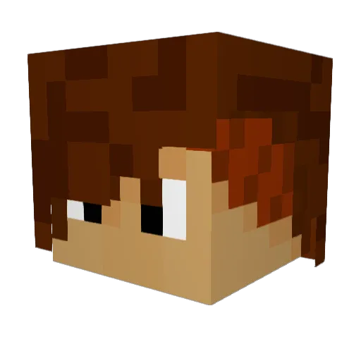 MsChaos Minecraft avatar head, 3D render