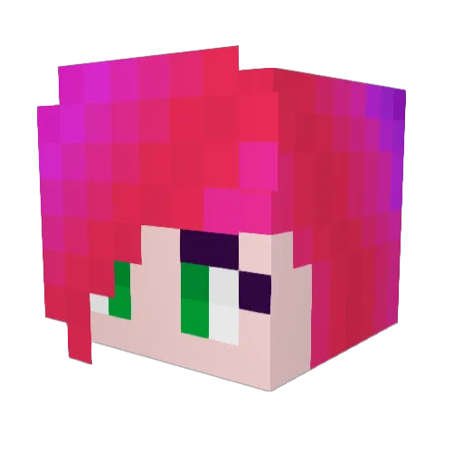 MsChewbacca Minecraft avatar head, 3D render