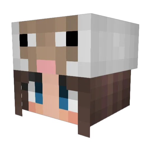 MsChlorya Minecraft avatar head, 3D render